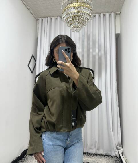  Haki süvet bomber ceket - 2